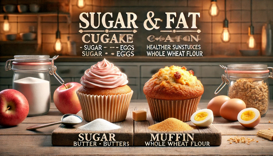 Sugar and Fat Content in Cupcakes vs. Muffins: